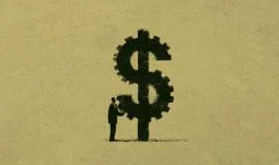 a dollar sign like a cog