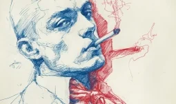 man smoking a cigarette