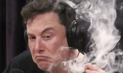 Elon Musk smoking a joint apparently 