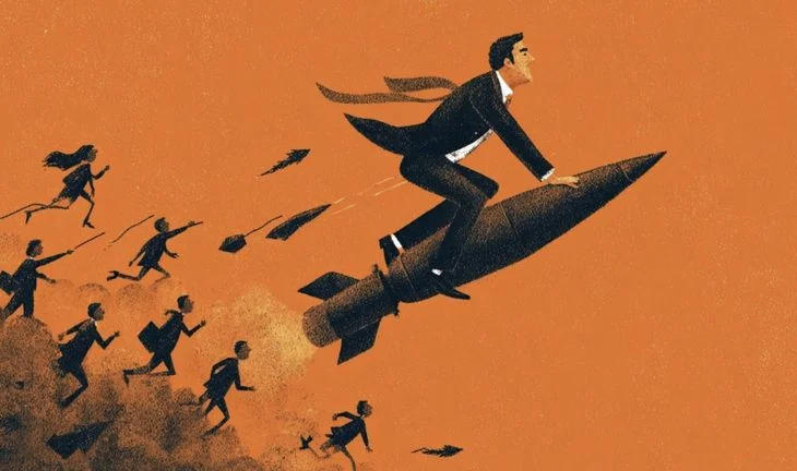 man on a rocket 